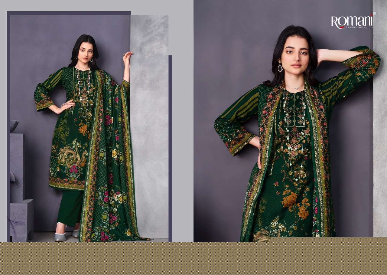 MAREENA VOL-9 BY ROMANI 1071-001 TO 1071-010 SERIES SUITS BEAUTIFUL FANCY COLORFUL STYLISH PARTY WEAR & OCCASIONAL WEAR SOFT COTTON PRINT DRESSES AT WHOLESALE PRICE